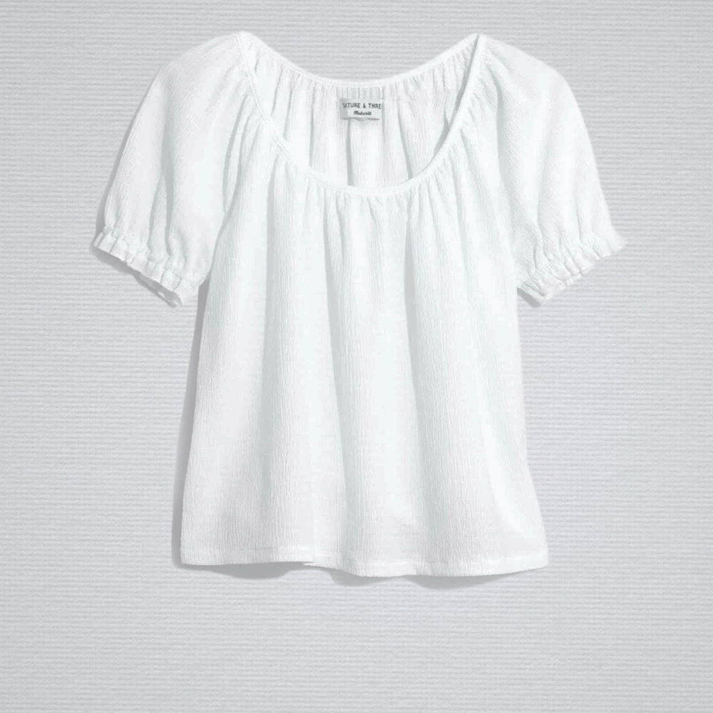Madewell Texture & Thread Peasant Ivory Top XXS